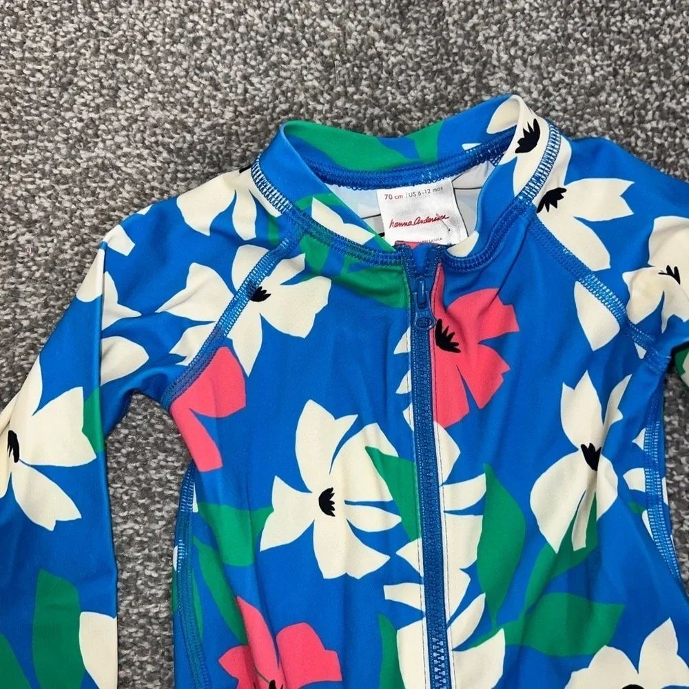 Hanna Anderrson Baby Rash Guard Suit Hibiscus Petals 6-12 months